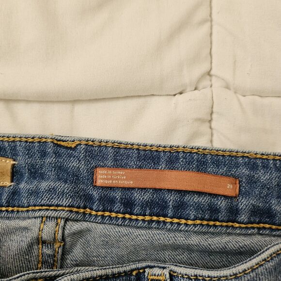 Pilcro Anthropologie Jeans Womens 29 Blue Relaxed Straight Leg Crop Denim Boho - Picture 3 of 9